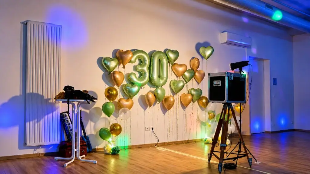 Fotostation bei einer Geburtstagsfeier mit Ballondekoration